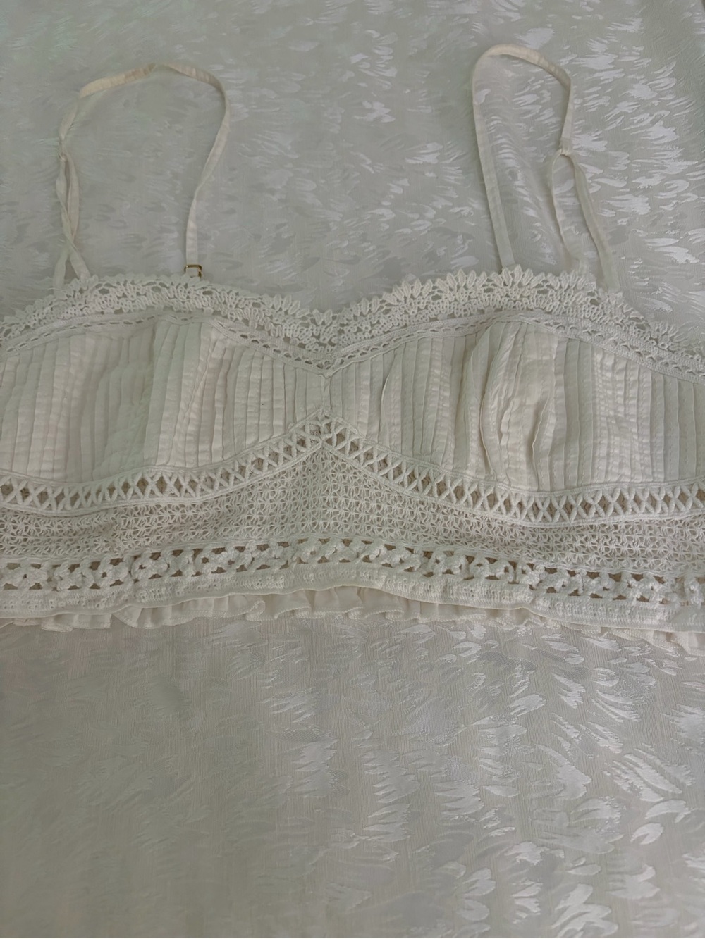 Free People cream crochet lace crop bralette